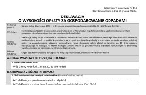 Miniaturka artykułu Deklaracja o wysokości opłaty za gospodarowanie odpadami