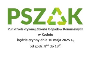 Miniaturka artykułu PSZOK w Kodniu czynny 10 maja 2025 r.