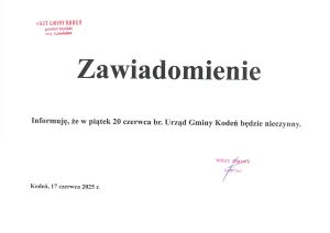Miniaturka artykułu Zawiadomienie